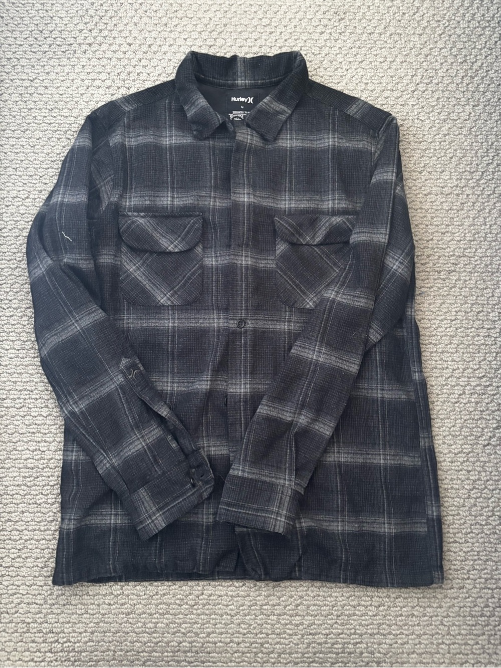 Hurley by Pendleton Black & Gray Plaid Button-Up Shirt